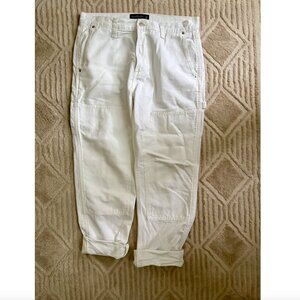 Abecrombie Fitch Mens White Authentic Rigid Denim Loose Cargo Jeans 34/32